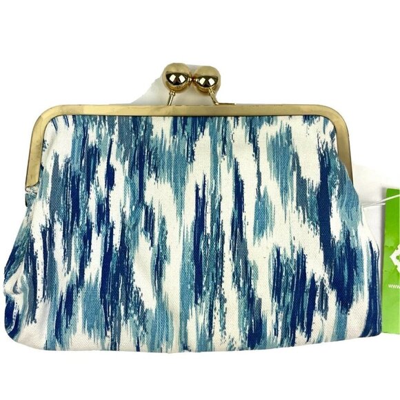 C. Wonder Ikat Clutch Bag Watercolor Kiss Lock Small Handbag Purse Brand New - Picture 2 of 6